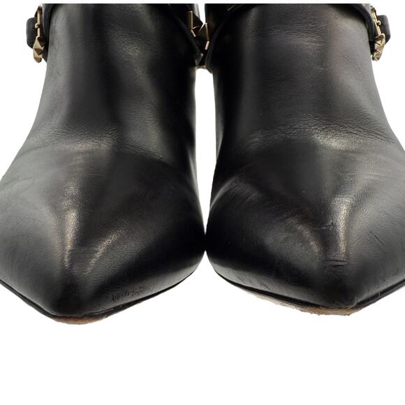 Valentino Garavani Rockstud Ankle Boots Black Leather Stud High Heel EU 40 US 10 - Picture 6 of 15